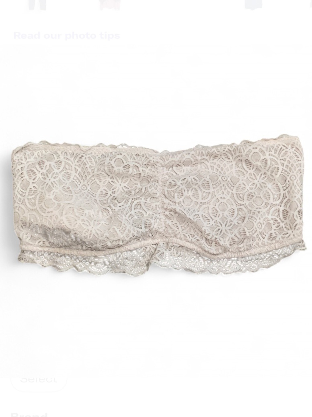 Maurices White Lace Strapless Bandeau Bralette